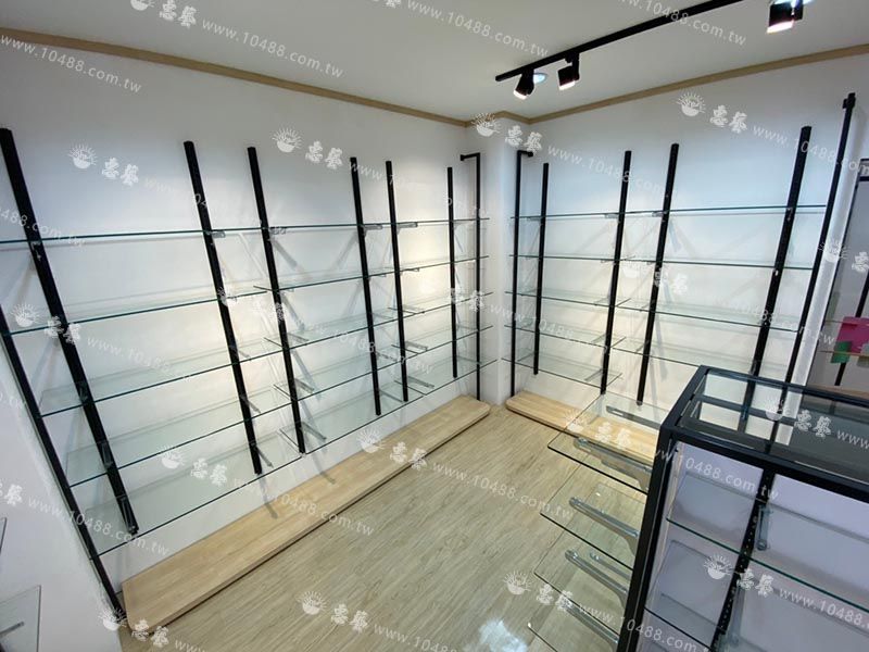 安琪兒-婦嬰百貨 梯型中島架+玻璃層板